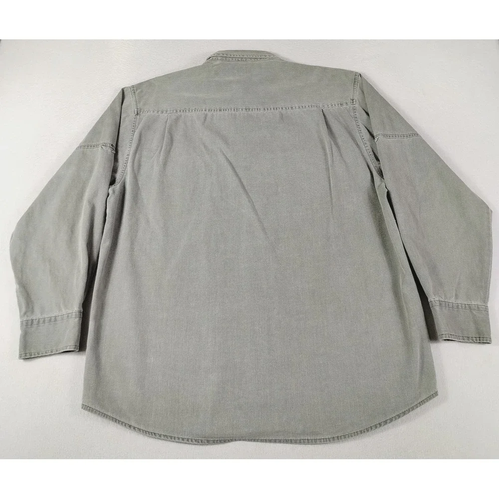 Faded Glory Shirt Mens Large Green Canvas Lumberjack Utility Workwear‎ Outdoors